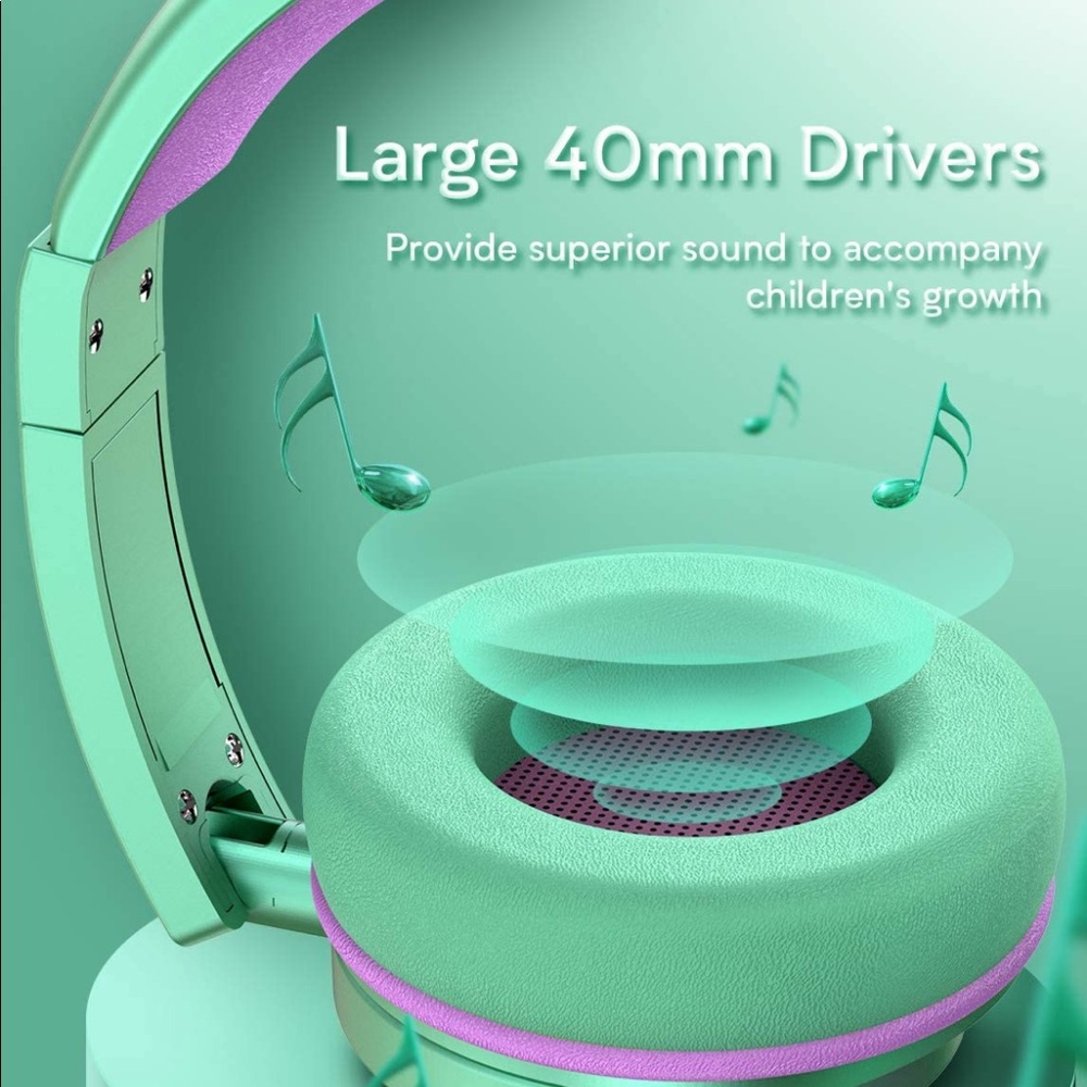🌸3/30$🌸Retro mint green kids headphones safe - Picture 3 of 7